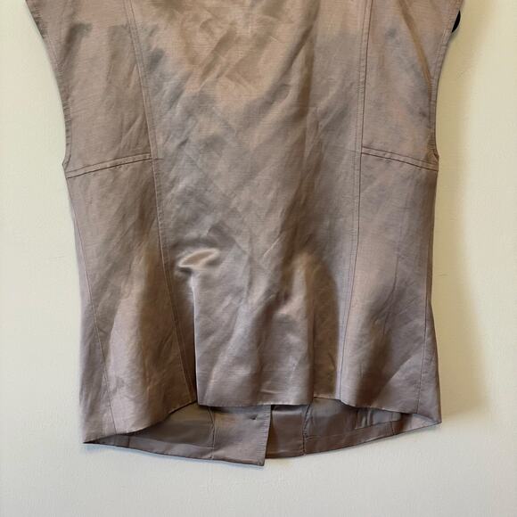 1990s Vintage 4 Vest metallic button down champagne button down biker punk rock - Picture 7 of 7